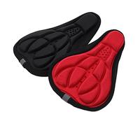 UKCOCO 2 Pezzi Coprisella Bici Professionale con Spugna Imbottita per Sedile Ergonomico Antiscivolo e Resistente per Lunghi Percorsi Nero e Rosso