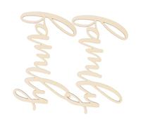 UKCOCO 2 Pezzi Decorazione in Legno Naturale per Famiglia Targa da Parete Tavolo con Parole Intagliate Decorazione da Appendere per Soggiorno e Casa Design Grezzo per Progetti Creativi