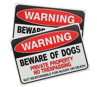 UKCOCO 2 pezzi Dog Sign per e Cortile Targa Avviso da Esterno Cartello Segnaletico Resistente e Facile da Installare Protezione Sicurezza Passeggeri e Famiglia
