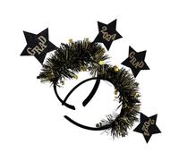 UKCOCO 2 Pezzi Fasce per Laurea Nero con Stelle Cinque Punte Accessori Eleganti per Festa Laurea e Selfie Cerchietti Regolabili Antiscivolo per Adulti