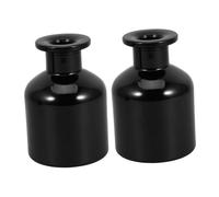 UKCOCO 2 Pezzi Flacone Diffusore Ricaricabile in Vetro Cilindrico Nero da 150ml per Aromaterapia Fai da Te, Elegante e Versatile per Progetti di Diffusore in Camera da Letto