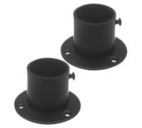 UKCOCO 2 Pezzi Flangia in Acciaio Inossidabile 304 Nero per Bastone Tende, Supporto Resistente All'usura Installazione Facile per Asta Appendini Armadio