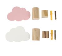 UKCOCO 2 Pezzi Ganci a Forma di Nuvola in Legno Bianco, Decorazioni da Parete Resistenti per Camera e Negozio di Abbigliamento Stili multipli