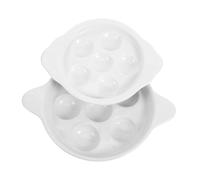 UKCOCO 2 Pezzi lumache Forno Piatti da Portata servire Buchi teglia per lumache pirofila in Ceramica Padella di lumache Piatto di lumache Bianca