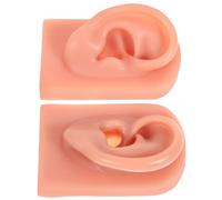 UKCOCO 2 Pezzi Orecchio in Silicone per Pratica Piercing Morbido e Flessibile Orecchio Sinistro e Destro Riutilizzabile per Formazione Medica e Autoapprendimento Buchi Orecchie Fai da Te