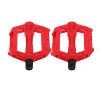 UKCOCO 2 Pezzi Pedali per Bicicletta, Plastico e Ferro, Rosso | Biciclette da Mountain Bike, Installazione Facile, Uso nei Parchi e Sentieri di Campagna