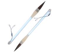 UKCOCO 2 Pezzi Pennello per Calligrafia Cinese Tradizionale, Setole di Whiskers e Acrilico, per Scrittura in Stile Regolare e Corsivo, Principianti, per Copiatura di Testi e Pittura