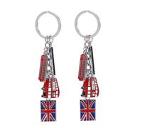 UKCOCO 2 pezzi Portachiavi Londra British Union Jack Souvenir Viaggio Leggeri e Resistenti Accessori Eleganti Bandiera Inglese per Borsa e Chiavi Idee Regalo per Viaggiatori