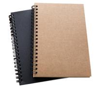 UKCOCO 2 Pezzi Quaderno a Spirale Retrò Copertina Rigida per Schizzi | Carta e Metallo, Rilegatura Cucita, Apertura a 360 Gradi, per Studenti e Artisti in Viaggio