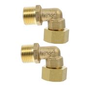 UKCOCO 2 Pezzi Raccordo in Ottone Gradi Filettato Elbow per Accessori Tubazioni Caldaia e Pompa Resistente Temperatura