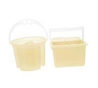 UKCOCO 2 Pezzi Secchio Lavapennelli in Plastica Portapennelli con Manico Contenitore Acqua Riutilizzabile per Artisti Accessorio Leggero e Portatile per Pulizia e Organizzazione Pennelli
