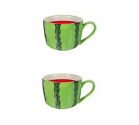 UKCOCO 2 Pezzi Tazza Design Anguria Coppa per e Tè Mug con Superficie per Colazione e Bevande Fresche