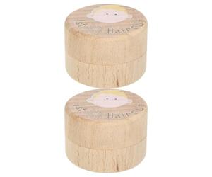 UKCOCO 2 scatole in legno per i primi capelli, organizer per ricordi di | Contenitore ricordo del primo taglio di capelli, per conservare le prime ciocche di capelli del bambino, il cordone