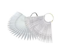 UKCOCO 2 set Espositore Unghie Ventaglio Trasparente e Naturale Punte Manicure per Decorazioni Nail Art Tip Unghie per Smalti Gel