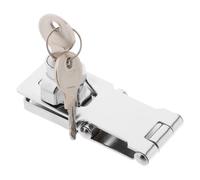 UKCOCO 2 Set File Cabinet Lock con Chiave, Lucchetto Hasp in Acciaio Inossidabile 304 Argento, con Viti di Montaggio, per File Cabinet e Cassetti, per Ufficio e Piccoli Sportelli