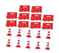 UKCOCO 20 Mini Coni Stradali e Barricate Rosse Educativo per Modelli Segnali Traffico per Apprendimento Sicurezza e Cognizione