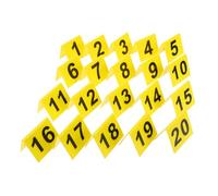 UKCOCO 20 pezzi Marcatori Numerici Acrilici V Shaped per Ristorante e Bar Doppi Lati Resistenti e Riutilizzabili Segnaposto Creativi Giallo con