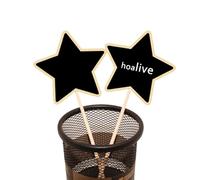 UKCOCO 20 Pezzi Mini Lavagnette in Legno Stella Cinque Punte Segnaposti Decorativi per Giardino e Piante Targhette Cancellabili per Matrimoni Feste e Decorazioni Floreali