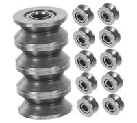 UKCOCO 20 pezzi Pulegge Cuscinetto Sfera V-groove in Acciaio Carbonio per Binari Lineari Scorrevolezza Efficiente Installazione Rapida Compatibili con Meccanismi di Scorrimento