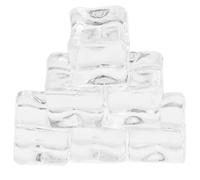 UKCOCO 200 Pezzi Cubetti di Ghiaccio Finti in Plastica Trasparente, Resistenti e Compatti, come Decorazione per Fotografia Alimentare e Allestimento Tavola