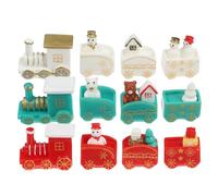 UKCOCO 24 pezzi Trenino Natalizio con Mini Pupazzi Neve Kit DIY Decorazioni Invernali per e Festa Natale