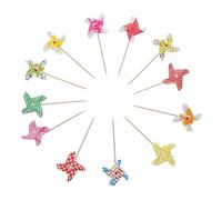UKCOCO 24 pezzi Windmill Cake Insert Decorazioni Torta Girandola Creative per Compleanno e Feste Cake Topper Colorati per Cupcake e Dolci Accessori Fotografia Party