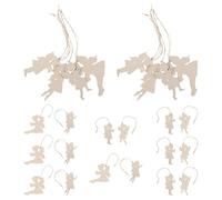 UKCOCO 24 set Sagome in Legno Non Verniciate per Decorazioni Fai da Te con Fate e Corda Articoli per Artigianato Sostenibile Addobbi Stagionali per Nursery