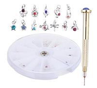 UKCOCO 24pezzi Kit Nail Art Ciondoli Trapano Manuale Per Principianti e Centri Estetici