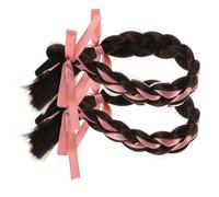 UKCOCO 2pezzi Extension Per Capelli Coda Di Cavallo Perline Intrecciata Parrucca Treccia Coda Di Cavallo Per Donna Accessorio Da Festa e Teatro Leggero e Facile Da Usare