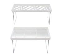 UKCOCO 2pezzi Scaffale Portaoggetti Da Scrivania Rialzato Scaffale Portaoggetti Pieghevole Per Cancelleria in Materiale Sintetico