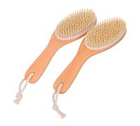 UKCOCO 2pezzi Spazzola Esfoliante per Doccia Setole Morbide e Manico in Legno Scrub Delicato per Multiuso per Body Wash per Uomini e Donne