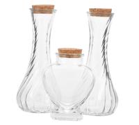 UKCOCO 3 pezzi Bottiglie Vetro per Cerimonia Sabbia Contenitori Trasparenti Decorativi per Augurali e Minimali Vasi per Matrimonio con Tappi Sughero
