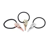 UKCOCO 3 Pezzi Fasce Capelli Viking Teschio Corvo Elastici per Coda di Cavallo Accessori Halloween Costume Cosplay Donna Uomo