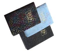 UKCOCO 3 Pezzi Mini Daily Calendar Planner Agenda Book With Flat Lay Binding And Ink Resistant Paper Portable Office And Classroom Stationery Supplies