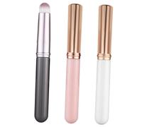 UKCOCO 3 pezzi Pennelli Correttore e Labbra con Manico Corto e Cappuccio Protettivo Fibre Sintetiche Morbide Strumenti Viaggio Precisi e Delicati