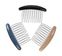 UKCOCO 3 pezzi Pettini Laterali Francesi Vintage per Donna Accessori Styling Resistenti e Compatti Protezione Radici Senza Tracce Clip Moda per Ragazze Nero Azzurro