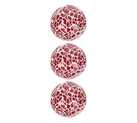 UKCOCO 3 Pezzi Sfere Decorative in Vetro con Texture Crepata Rosa Centrotavola Artistico per Soggiorno Sala da Pranzo e Studio Sfera Decorativa Rifrangente Luci