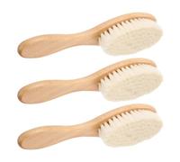 UKCOCO 3 Pezzi Spazzola per Chioma Ragazzo Ragazza con Manico in Legno Ergonomico e Setole Morbide per Massaggio del Cuoio Capelluto e Districante Delicato