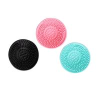 UKCOCO 3 pezzi Tappetini in Silicone per Pulizia Pennelli Trucco con Superficie Puntini Convessi per Pulizia Design Portatile per Casa e Centri Estetici Adatto per Tutti i Tipi di