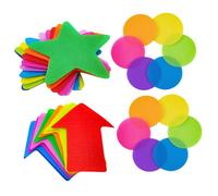 UKCOCO 30 Pezzi Adesivi per Tappeti in Nylon Marcatori Colorati per Pavimenti Forme Creative Cerchio Stella Freccia Utili per Aula Attività Didattiche Feste e Gare Colore Random