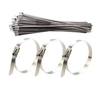 UKCOCO 30 pezzi Fermacavi Inox Metalliche Regolabili per Organizzazione Resistenti Alla Corrosione e Abrasivi per Uso Esterno e Riparazioni Domestiche
