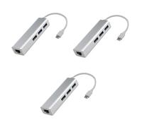 UKCOCO 3pezzi Adattatore Type-c Porte Usb e Porta Lan Ethernet Compatibile Con Alta Velocità Senza Driver Richiesti Per Computer e Laptop Bianco