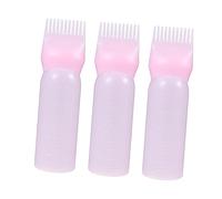 UKCOCO 3pezzi Contenitori Per Capelli Pettine Applicatore Bottiglie Per Trattamenti Per Salone e Domestico Materiale Plastico Sicuro e Resistente