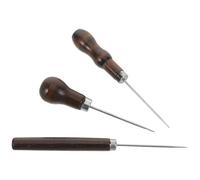 UKCOCO 3pezzi Strumento per Cucire Punteruolo e Perforatore per Pelle Punteruolo per Lavori Artigianali e Rilegatura Manico in Legno