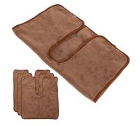 UKCOCO 4 Asciugamani per Viso in Pile di Corallo Morbido Assorbenti ad Asciugatura Rapida Panni Riutilizzabili per Estetiste e Spa Impacchi per Rimozione Maschera Colore Caffè