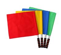 UKCOCO 4 Bandierine Segnali Manuali Colorate Rosso Giallo Blu Verde con Manico Antiscivolo in Acciaio per e Traffico