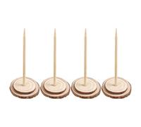UKCOCO 4 basi in Legno per Albero di Natale con Perno Centrale, 5,91 x | Base in legno per mini albero di Natale, supporto verticale per puntale dell'albero, decorazione festiva per la tavola