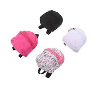 UKCOCO 4 Mini Zaino per con Cerniera Funzionale Zaino in Poliestere Bianco Rosa Nero per Accessori Creativi e Giochi Ruolo