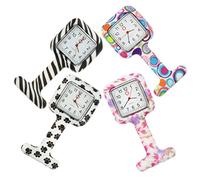 UKCOCO 4 orologi da, da taschino, con motivo floreale, orologio da, orologio analogico al quarzo, per la cura della pelle, regalo per medici, donne e ragazze