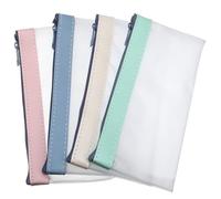 UKCOCO 4 pezzi Astucci Semi Trasparenti con Zip per Cancelleria e Soldi Organizer in Vari Colori Facili e Protettivi per Oggetti Personali